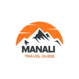 black and orange modern mountain travel logo